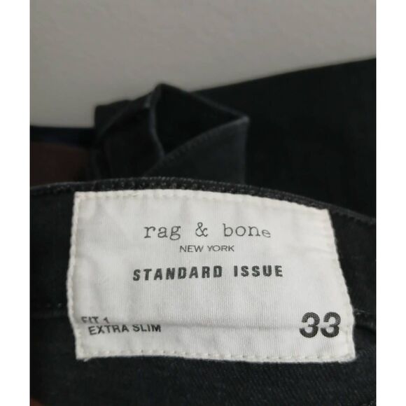 Rag and bone mens size 33 standard issue black jeans slim fit pants - Picture 7 of 10